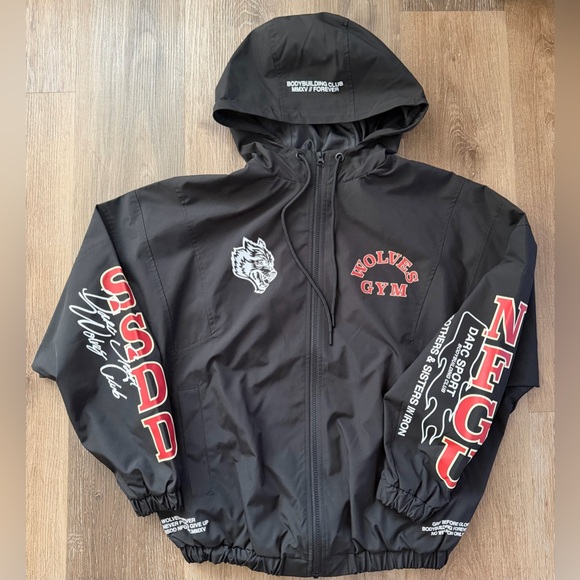 Darc Sport Wolves Gym V2 Brolic Unisex Track Jacket in Black Sz Small NWT